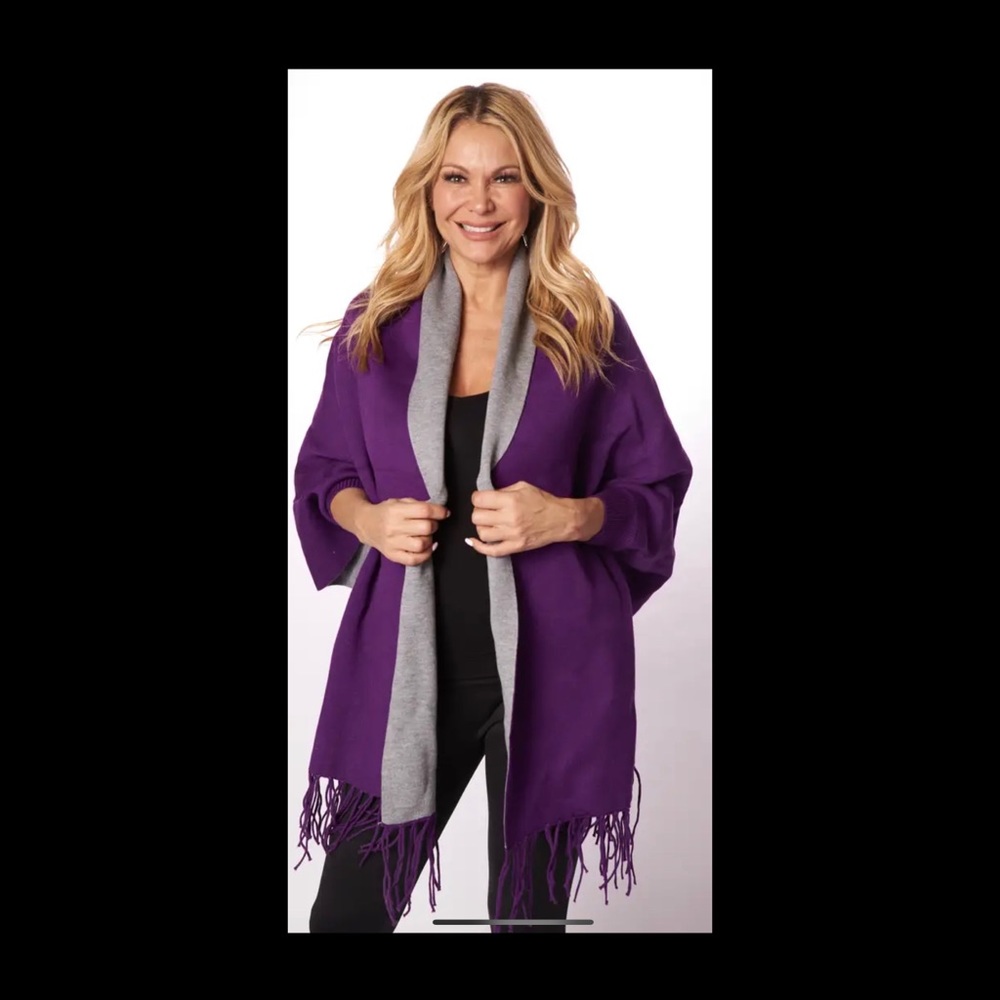 Knit Cape / Wrap with Sleeves.